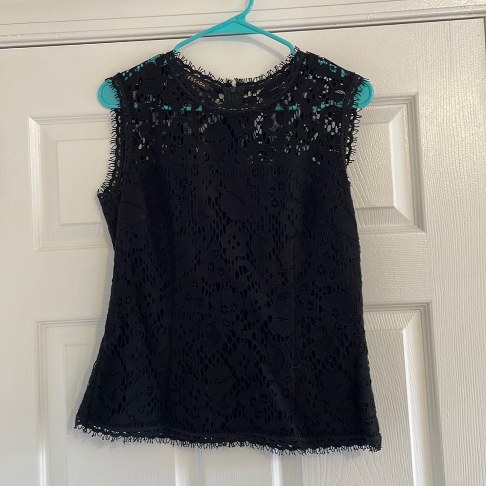 ESCADA size 36 black lace top
